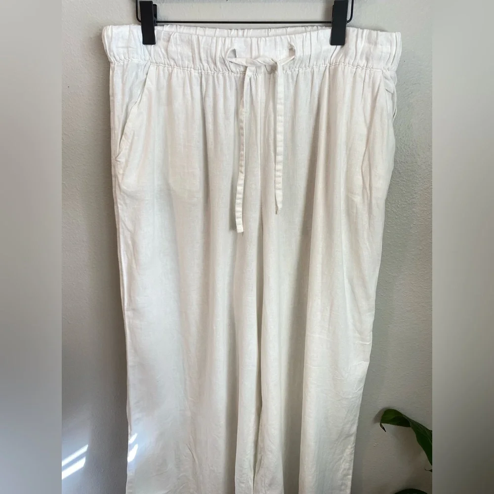 AVA & VIV Plus Size  Pants White‎ Linen Drawstring Pants
Size XXL - Picture 2 of 12